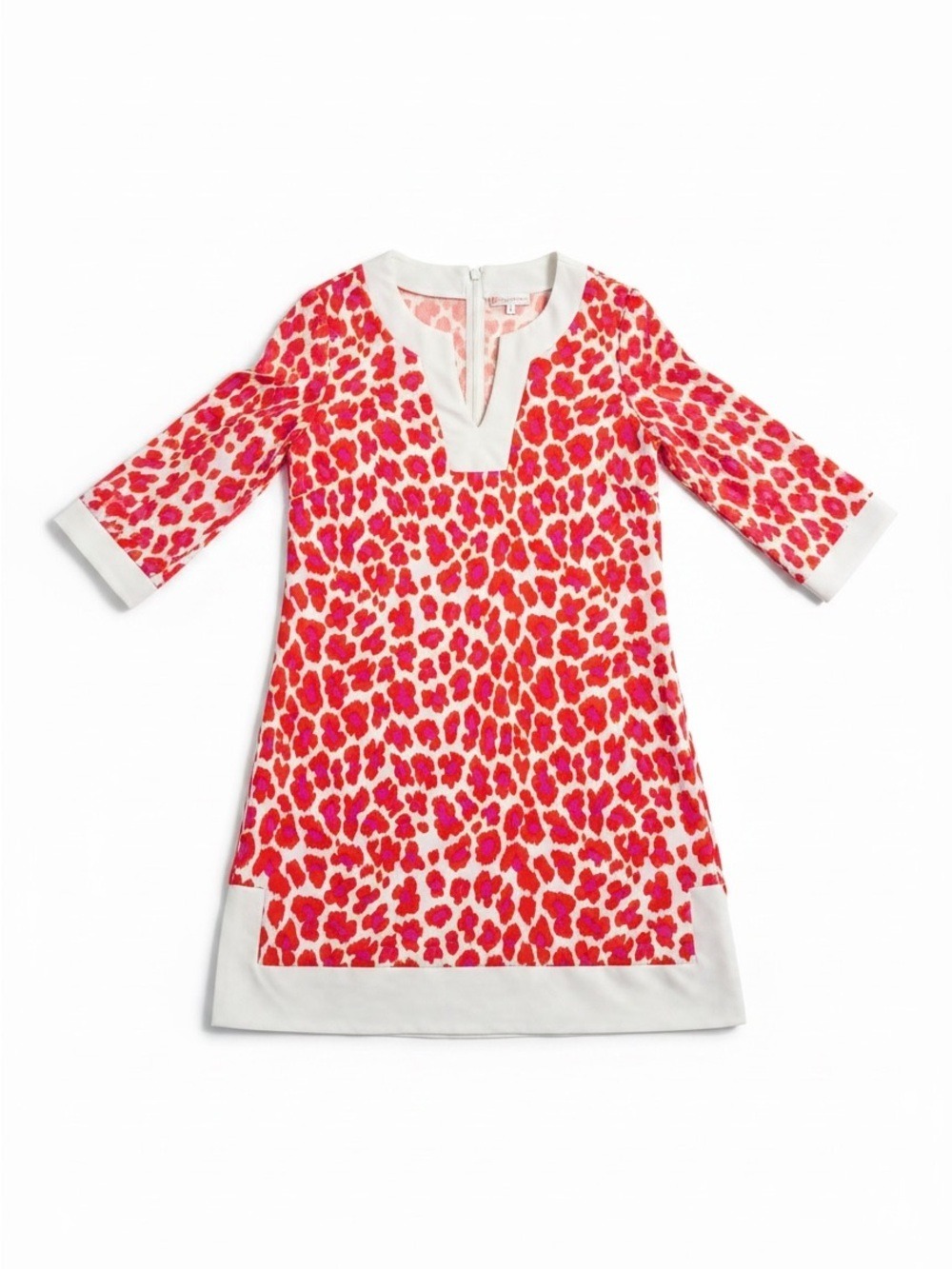 Jude Connally Meghan Tunic Dress Leopard Orange/Pink Size XL